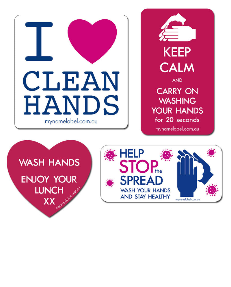 Hygiene Stickers to wash hands and stop the spread of Covid-19