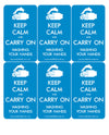 Keep Calm and Carry On - Blue Sticker