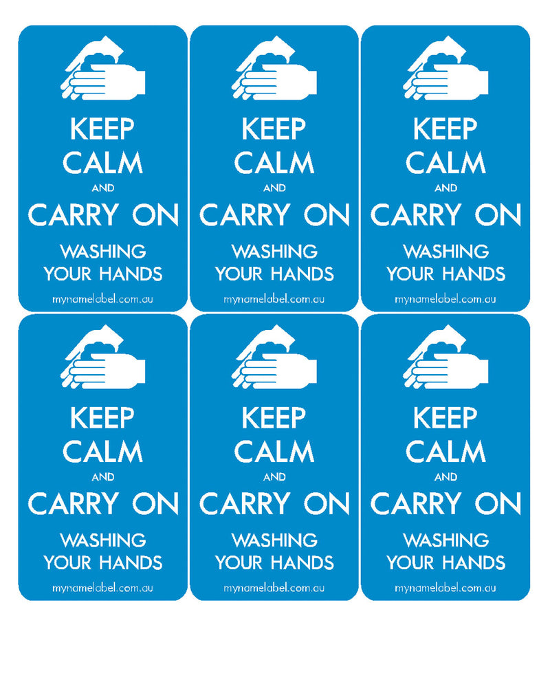 Keep Calm and Carry On - Blue Sticker