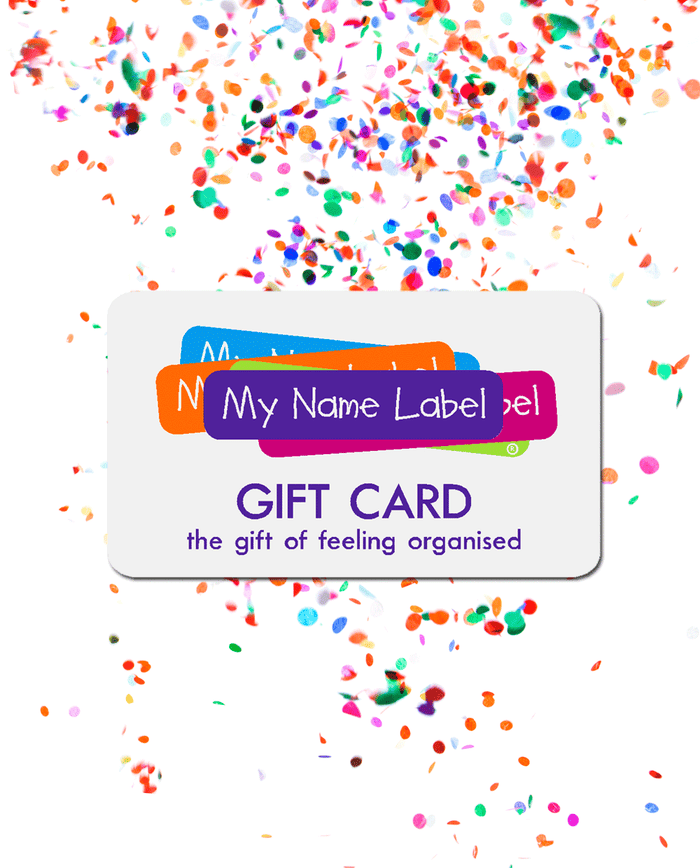 My Name Label Gift Card and Confetti
