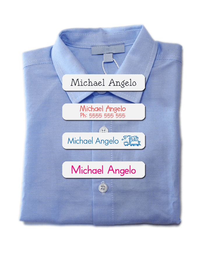 Iron-on Clothing Labels for kids school clothing or aged care