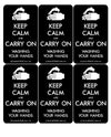 Keep Calm and Carry On - Black Sticker