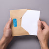 Return address label on envelope
